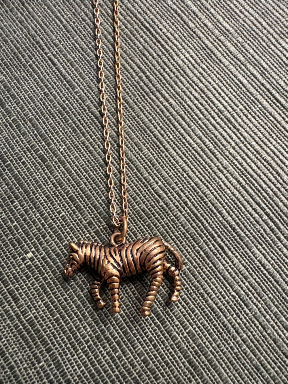 J. Crew Gold-Tone Zebra Charm Necklace